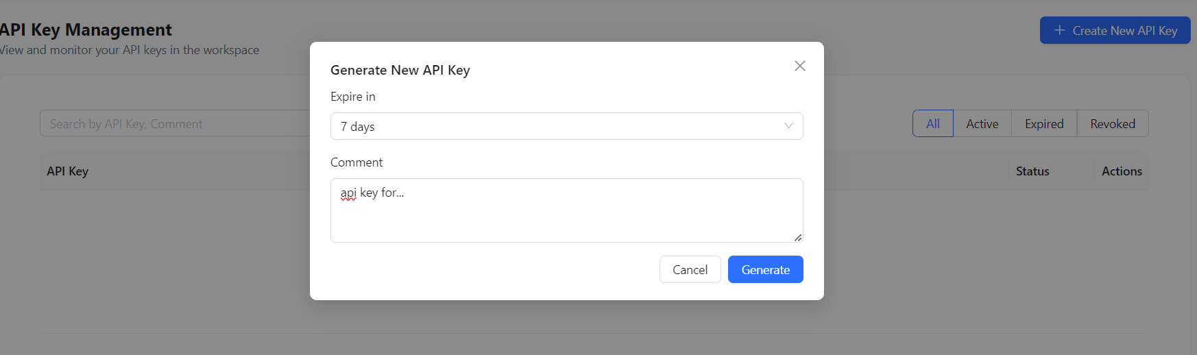 Create API Key